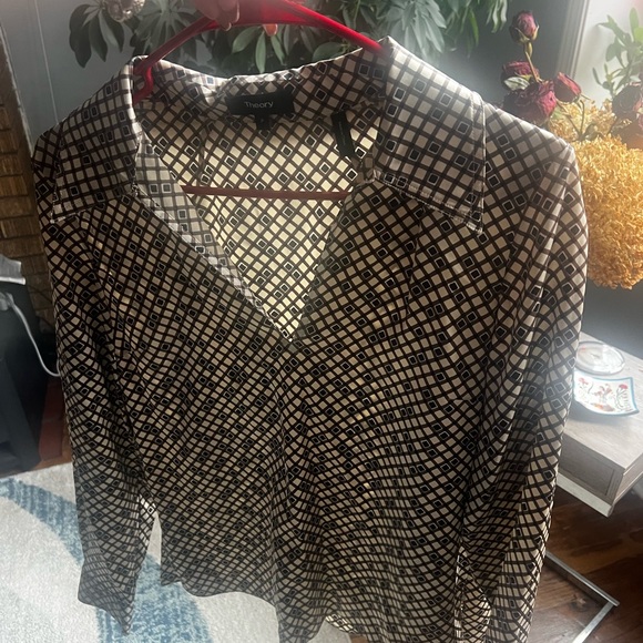 Theory blues Brown and light angle blouse - Picture 1 of 7